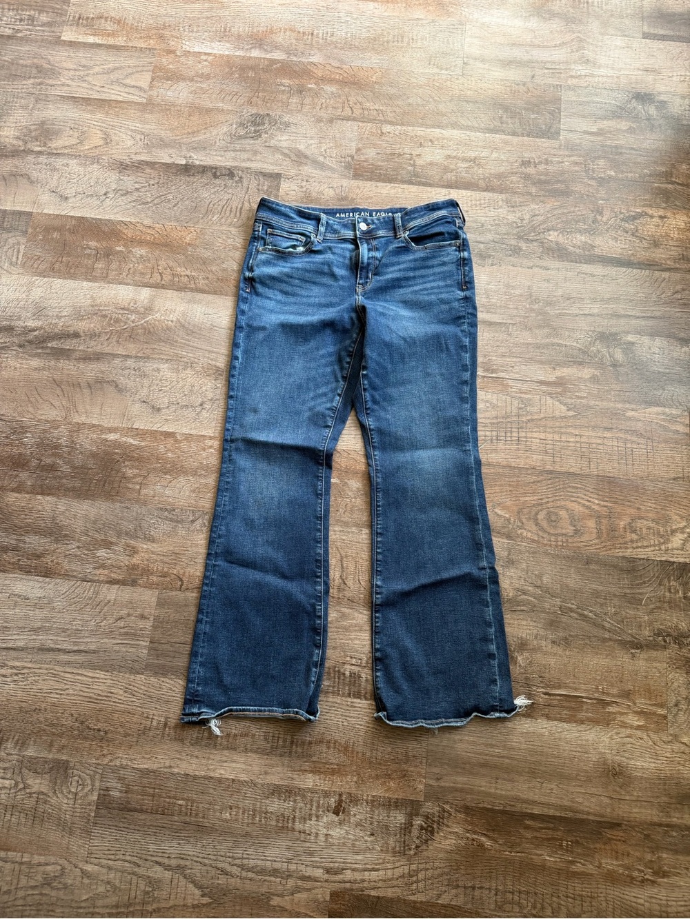 American Eagle Outfitters Dark Blue Low Rise Boot Cut Jeans